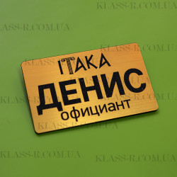 Бейдж c гравировкой именной 70х35мм
