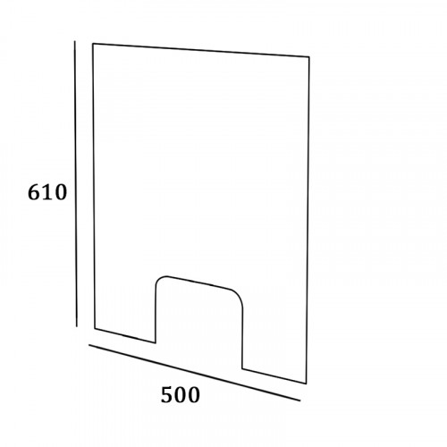 Защитный экран - ограждение c окошком. Секционная секция 610x500 мм